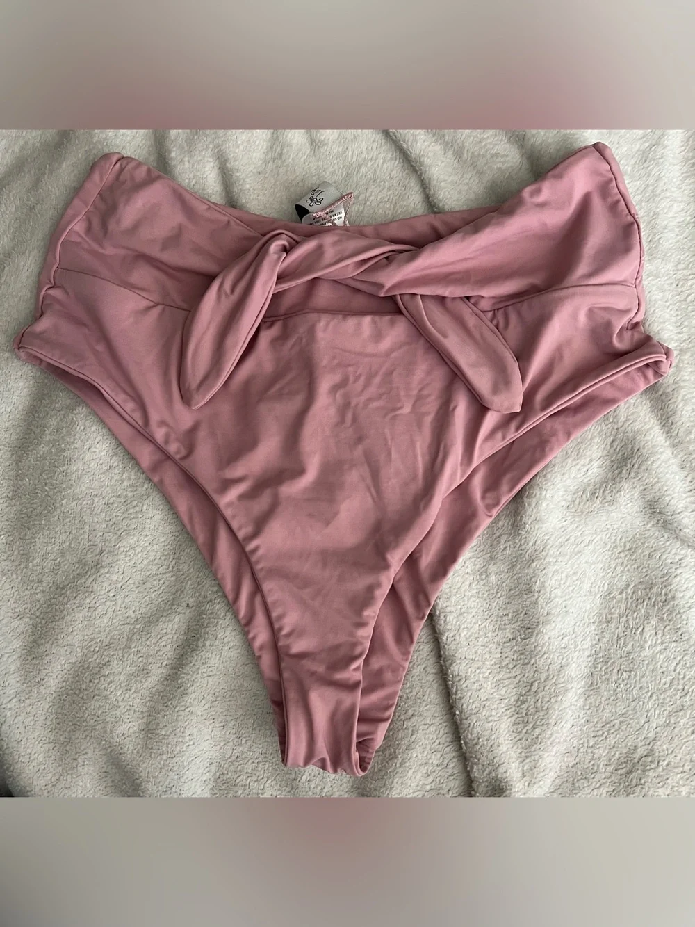 NWT Orchid Pink Bikini Bottom with Front Tie Accent